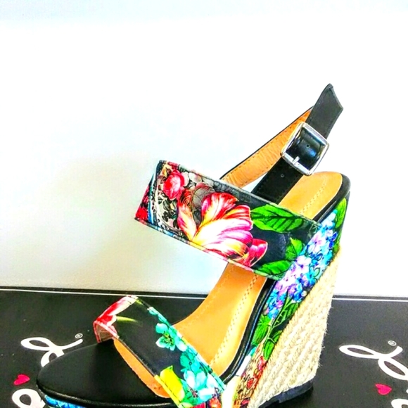 NWE! Black Colorful Wedge Heel! - Picture 4 of 12